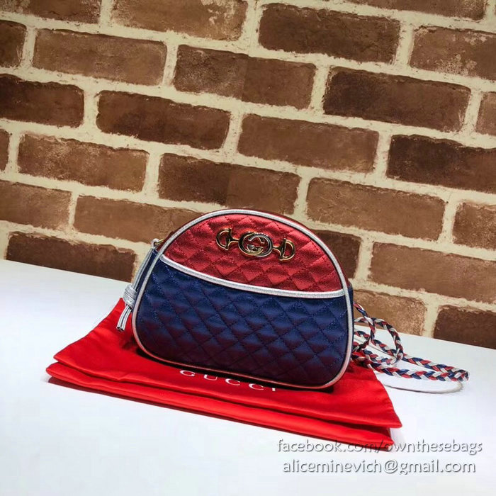 Gucci Laminated Leather Mini Bag Blue and Red 534951