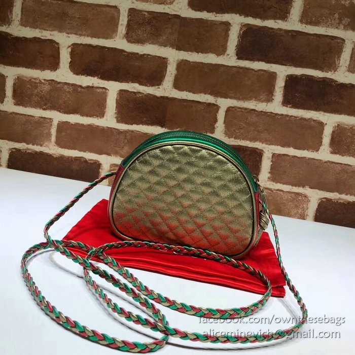 Gucci Laminated Leather Mini Bag Red and Green 534951