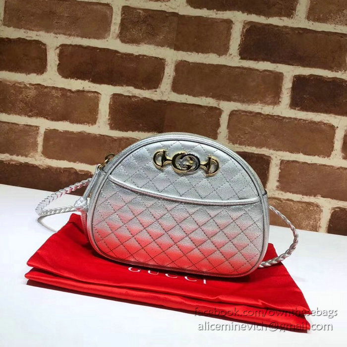 Gucci Laminated Leather Mini Bag Silver 534951