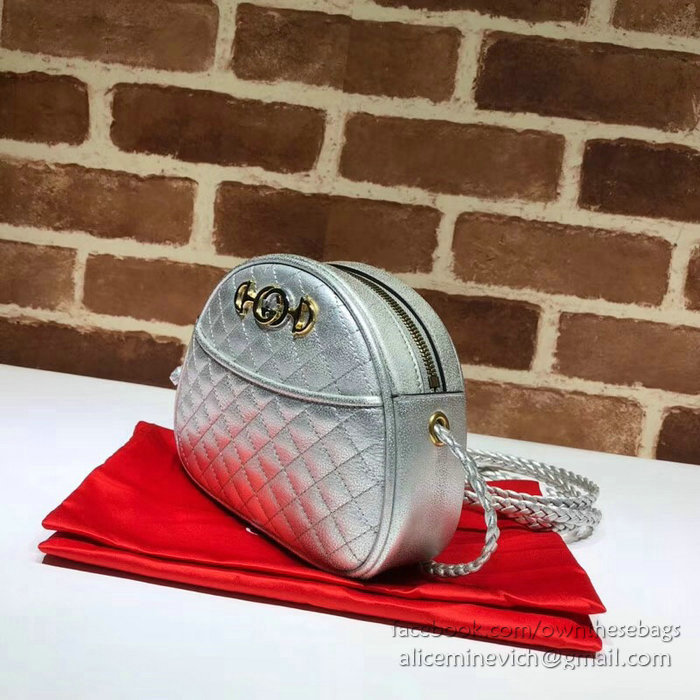 Gucci Laminated Leather Mini Bag Silver 534951