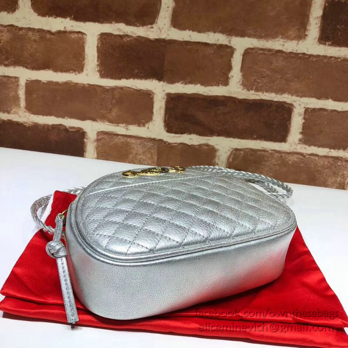 Gucci Laminated Leather Mini Bag Silver 534951