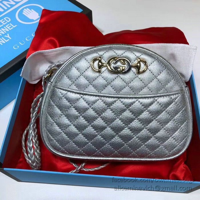 Gucci Laminated Leather Mini Bag Silver 534951