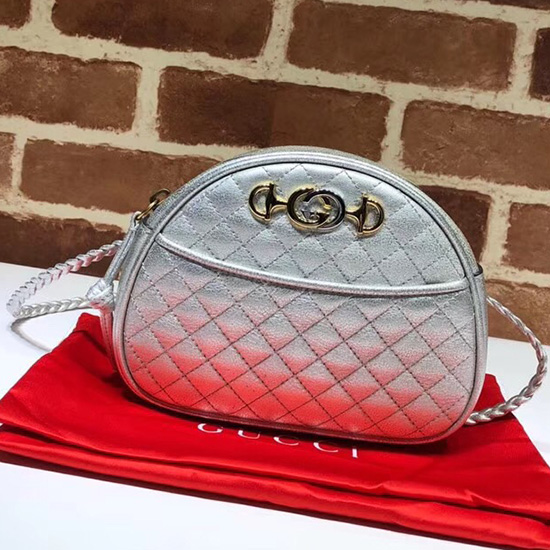 Gucci Laminated Leather Mini Bag Silver 534951