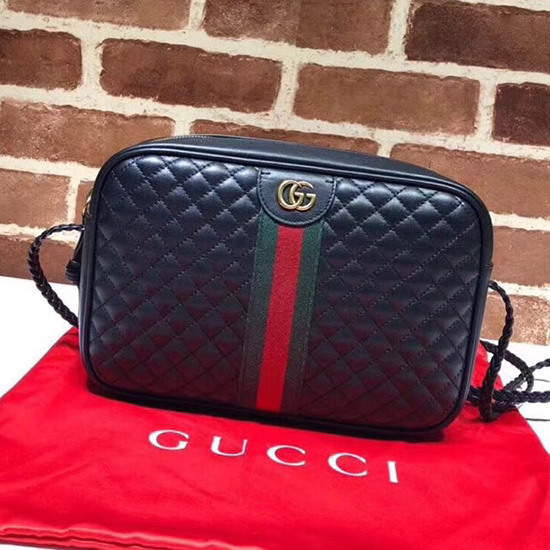 Gucci Laminated Leather Small Shoulder Bag Black 541051