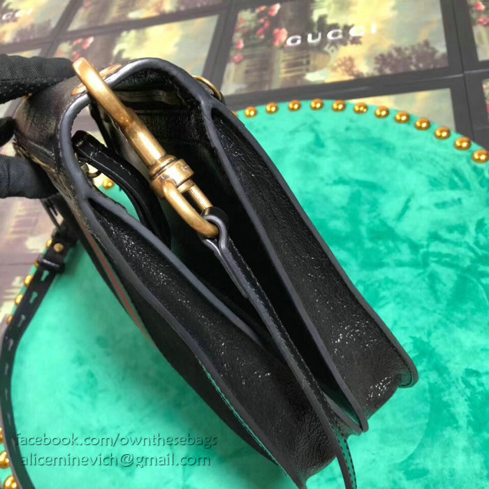 Gucci Leather Shoulder Bag Black 523658