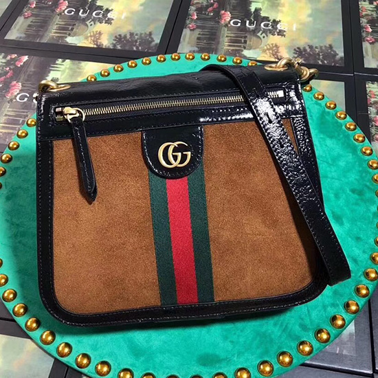 Gucci Leather Shoulder Bag Brown 523658