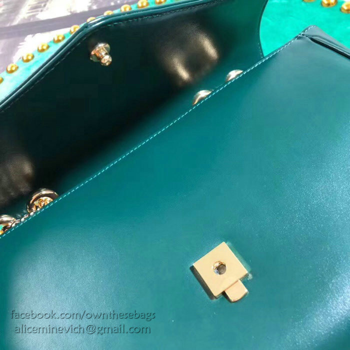 Gucci Medium Shoulder Bag with Tiger Head Green 537241