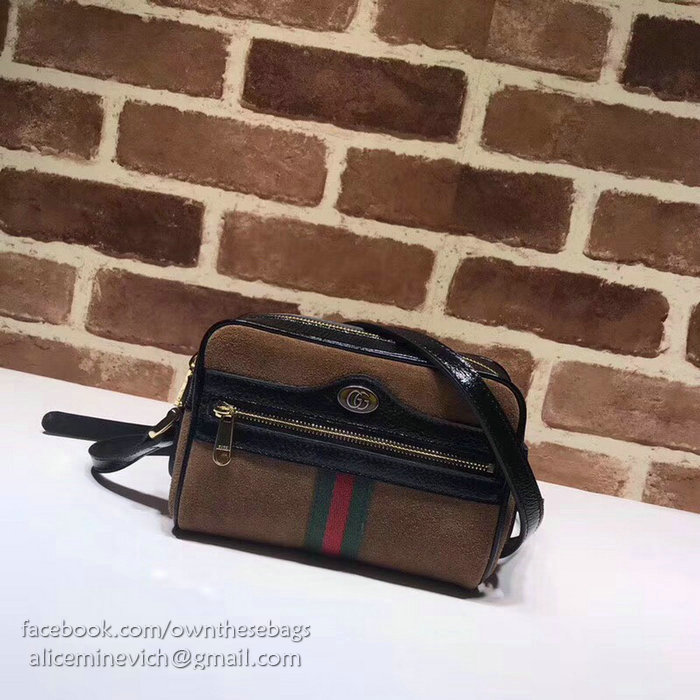 Gucci Ophidia Suede Mini Shoulder Bag Brown 517350