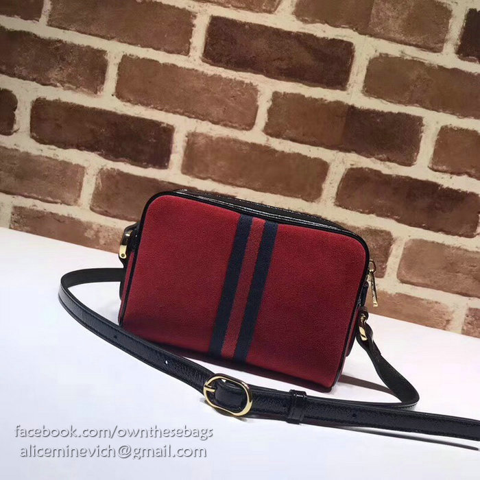 Gucci Ophidia Suede Mini Shoulder Bag Red 517350