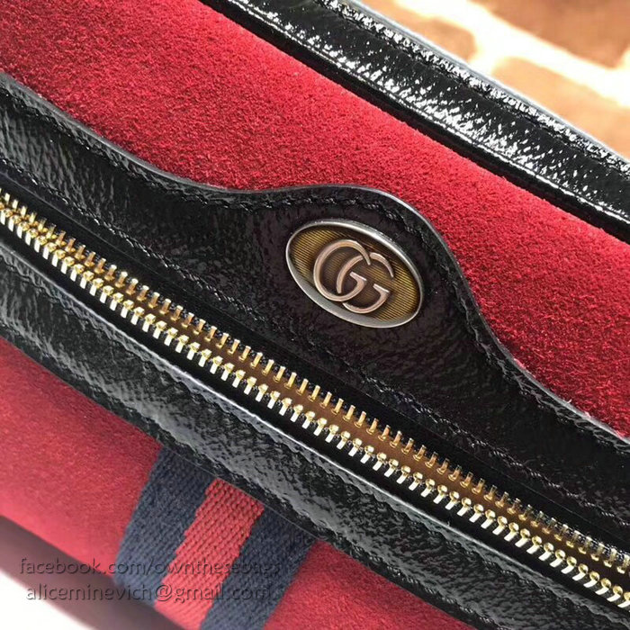 Gucci Ophidia Suede Mini Shoulder Bag Red 517350