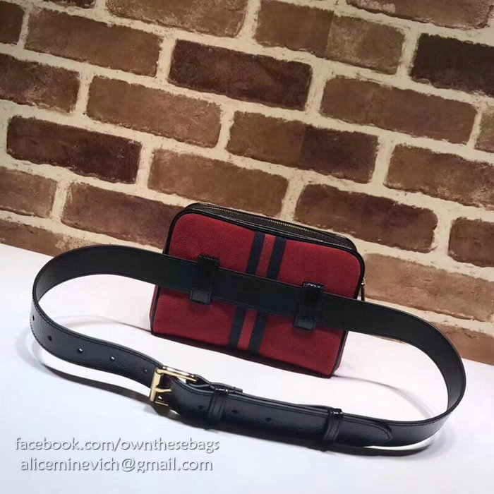 Gucci Ophidia Suede Small Belt Bag Red 517076