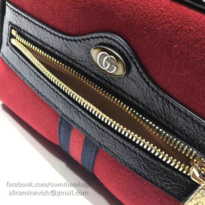 Gucci Ophidia Suede Small Belt Bag Red 517076