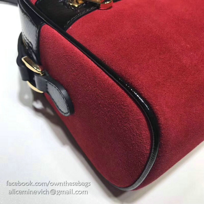 Gucci Ophidia Suede Small Shoulder Bag Red 517080