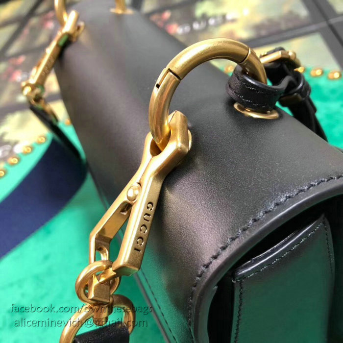 Gucci Queen Margaret Leather Shoulder Bag Black 476542