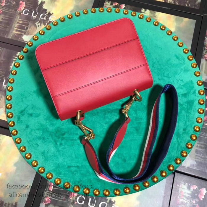 Gucci Queen Margaret Leather Shoulder Bag Red 476542