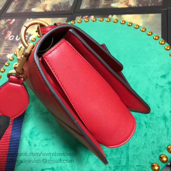 Gucci Queen Margaret Leather Shoulder Bag Red 476542