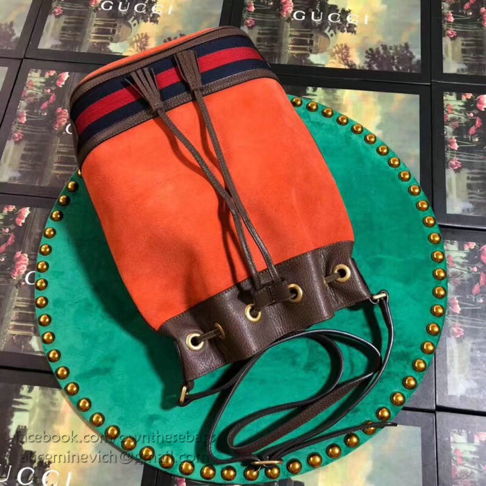 Gucci Suede Bucket Bag Orange 503886