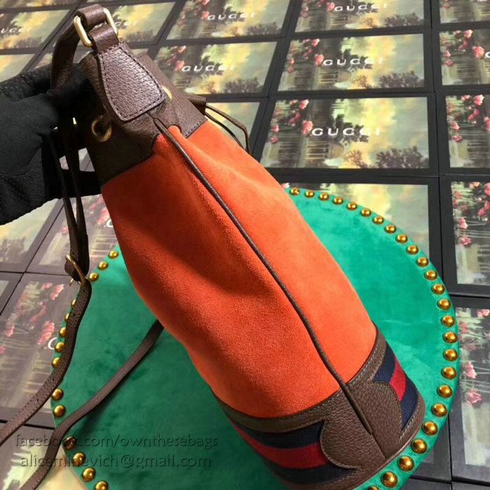 Gucci Suede Bucket Bag Orange 503886