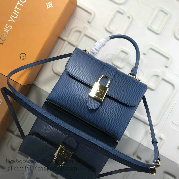 Louis Vuitton Epi Leather Top Handle Bag Blue M43129