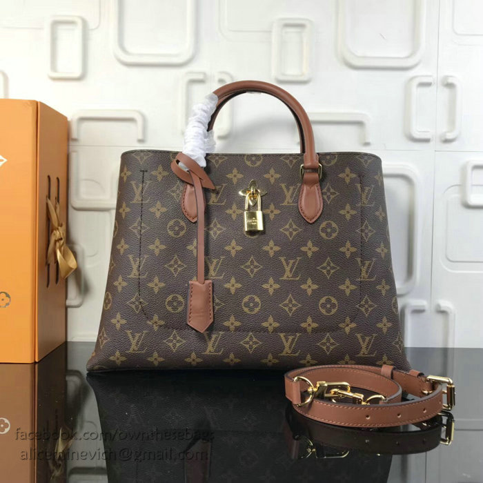 Louis Vuitton Monogram Canvas Flower Tote Brown M43550