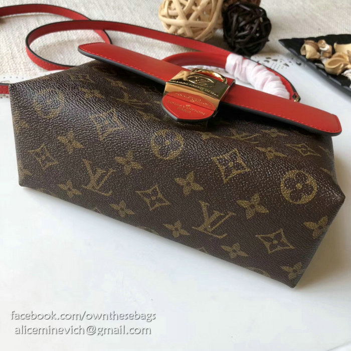 Louis Vuitton Monogram Canvas Top Handle Bag Red M43129