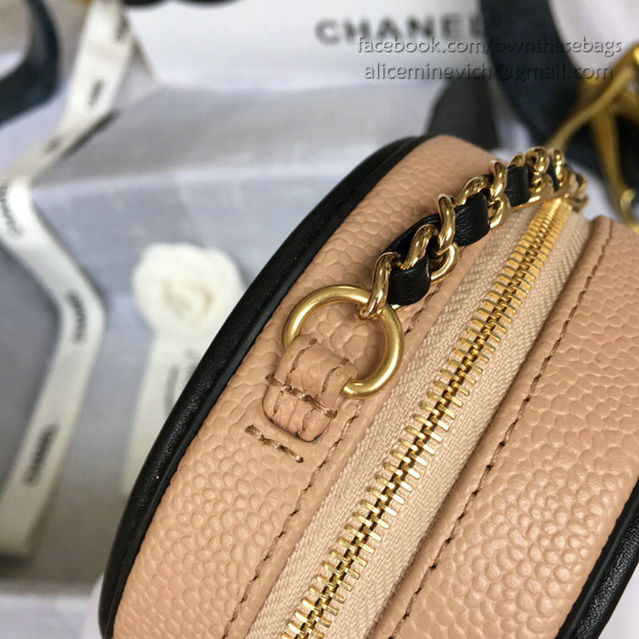 Chanel Caviar Leather Round Bag Nude A81105