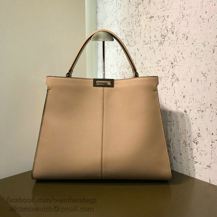 Fendi Soft Calfskin Peekaboo X-LITE Bag Beige F83042