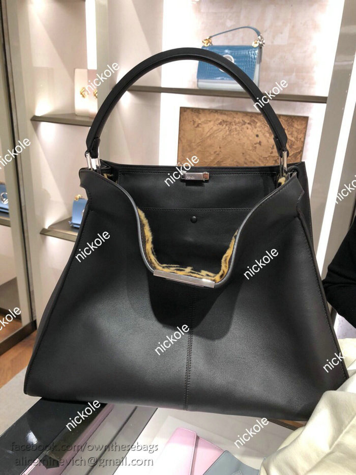 Fendi Soft Calfskin Peekaboo X-LITE Bag Black F83042