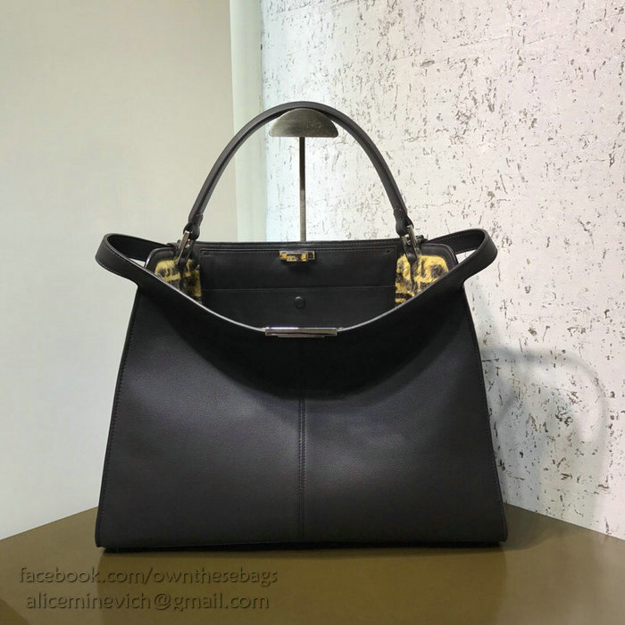 Fendi Soft Calfskin Peekaboo X-LITE Bag Black F83042