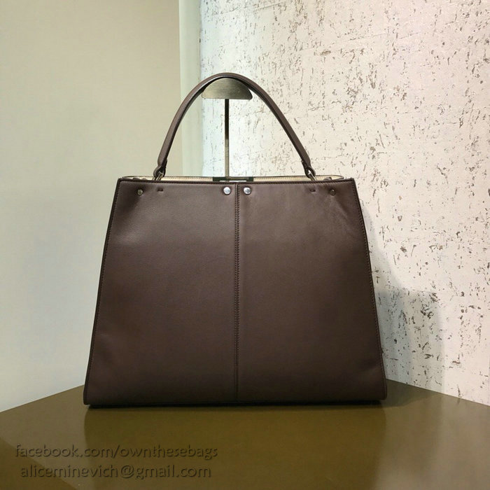 Fendi Soft Calfskin Peekaboo X-LITE Bag Coffee F83041