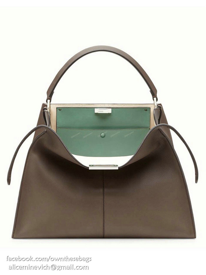 Fendi Soft Calfskin Peekaboo X-LITE Bag Coffee F83041