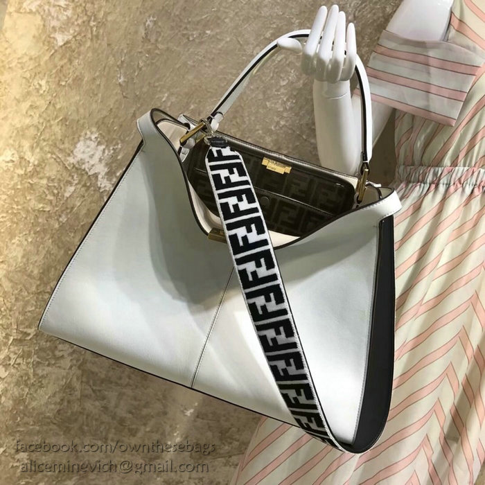 Fendi Soft Calfskin Peekaboo X-LITE Bag White F83041