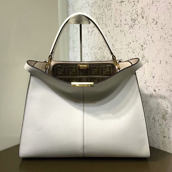 Fendi Soft Calfskin Peekaboo X-LITE Bag White F83041