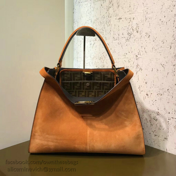 Fendi Suede Peekaboo X-LITE Bag Orange F83041