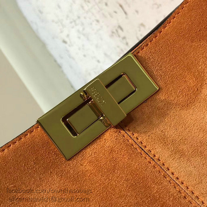 Fendi Suede Peekaboo X-LITE Bag Orange F83041