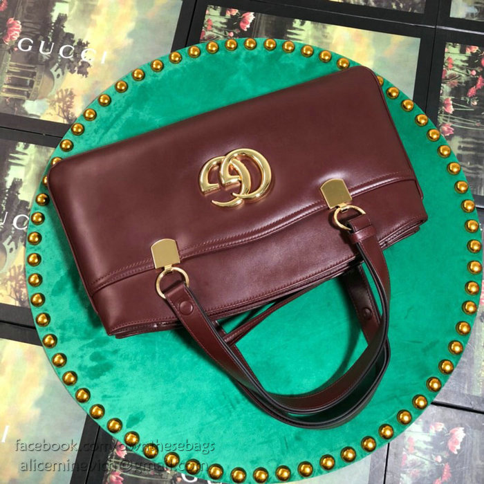 Gucci Arli Large Top Handle Bag Burgundy 550130