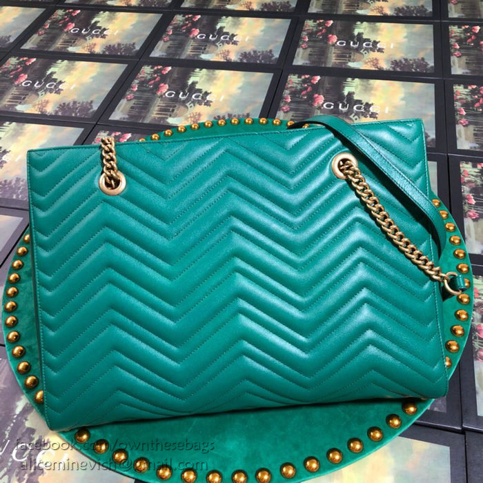 Gucci GG Marmont Matelasse Medium Tote Green 524578