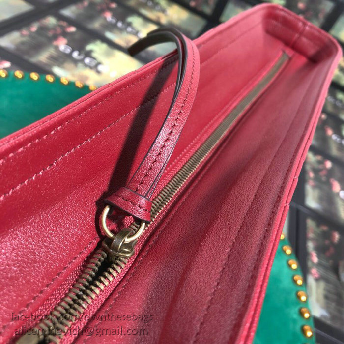 Gucci GG Marmont Matelasse Medium Tote Red 524578