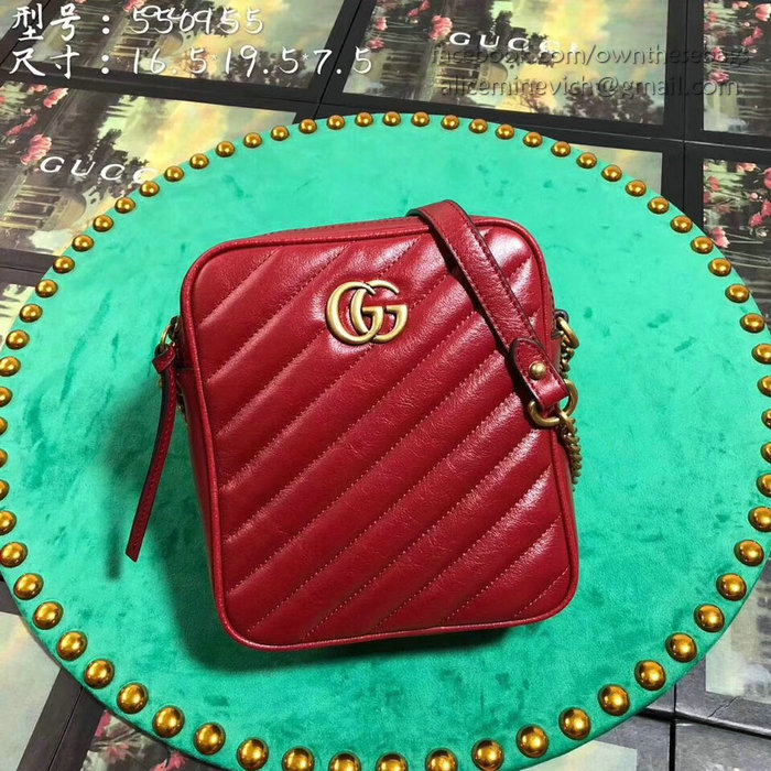 Gucci GG Marmont Mini Shoulder Bag Red 550155