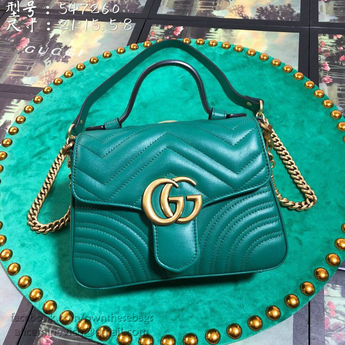 Gucci GG Marmont Mini Top Handle Bag Green 547260