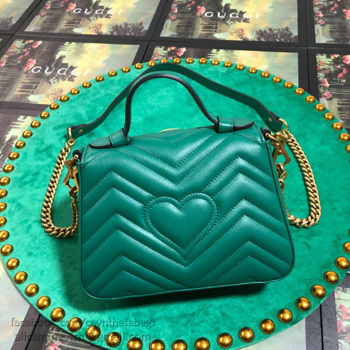 Gucci GG Marmont Mini Top Handle Bag Green 547260