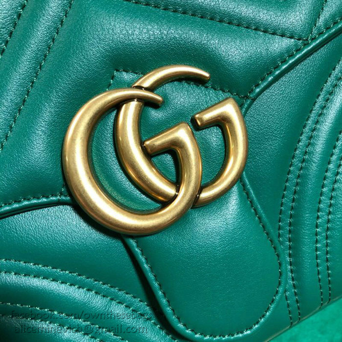 Gucci GG Marmont Small Shoulder Bag Green 498110