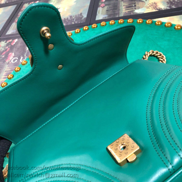 Gucci GG Marmont Small Shoulder Bag Green 498110