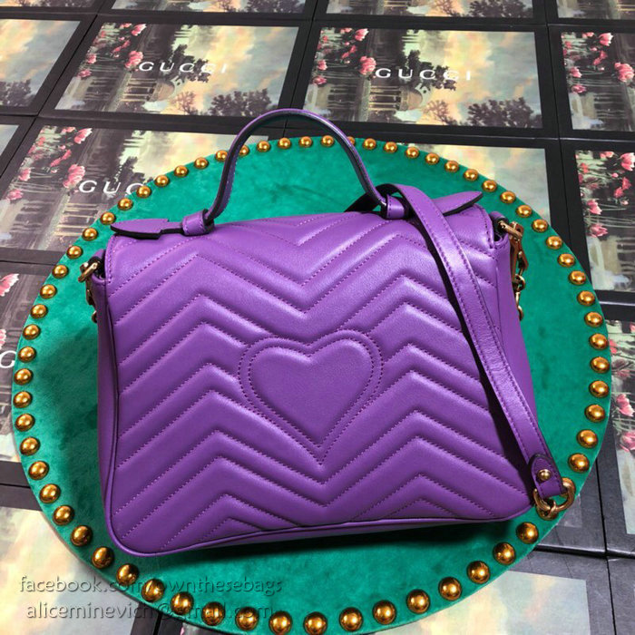 Gucci GG Marmont Small Shoulder Bag Purple 498110