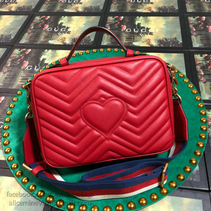 Gucci GG Marmont Small Shoulder Bag Red 498100