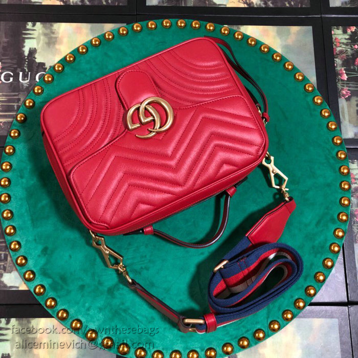 Gucci GG Marmont Small Shoulder Bag Red 498100