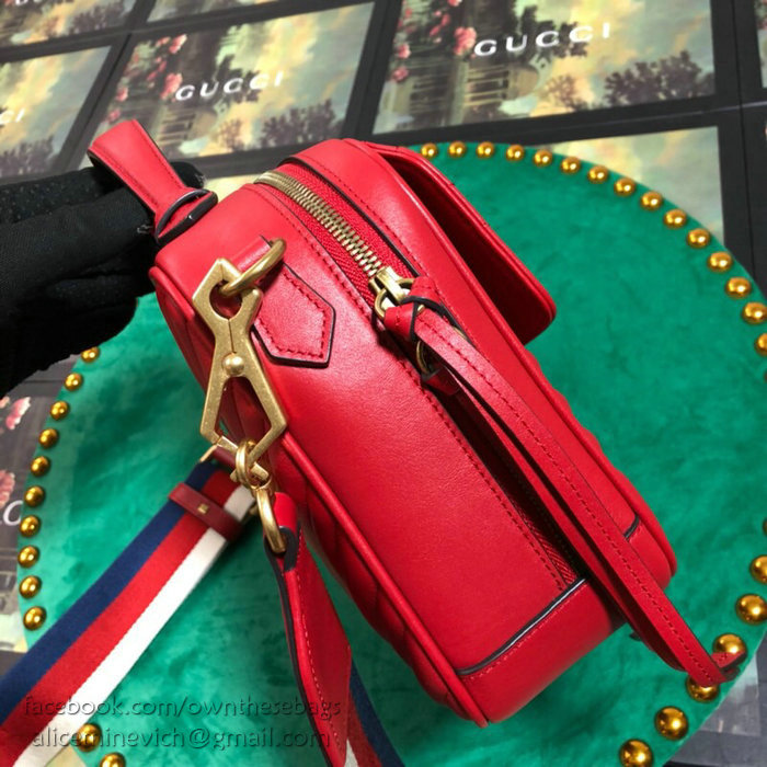 Gucci GG Marmont Small Shoulder Bag Red 498100