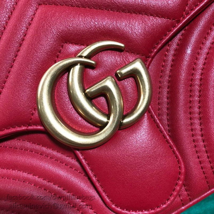 Gucci GG Marmont Small Shoulder Bag Red 498100