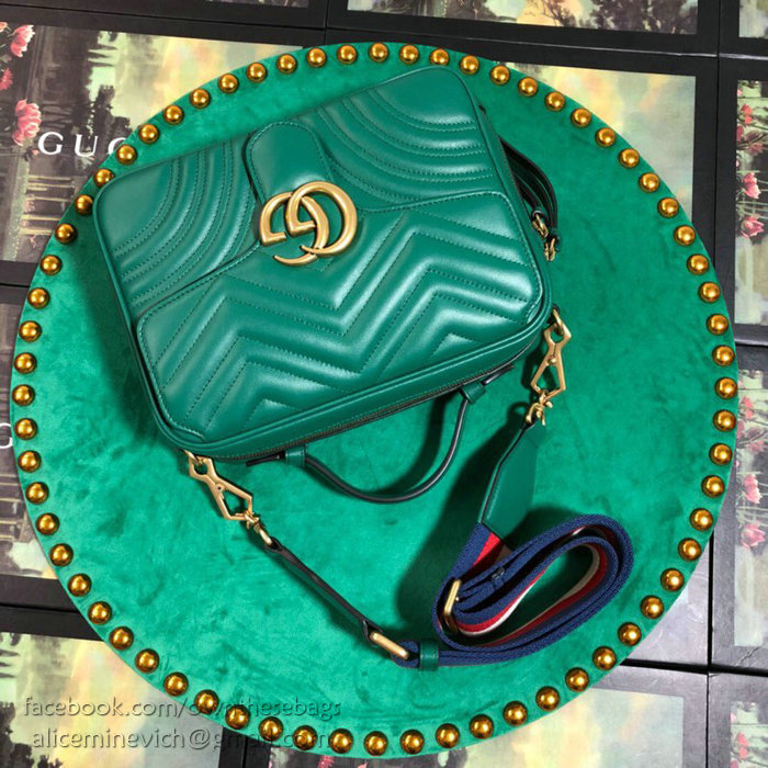 Gucci GG Marmont Small Top Handle Bag Green 498100