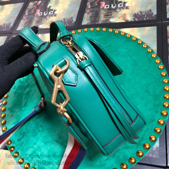 Gucci GG Marmont Small Top Handle Bag Green 498100